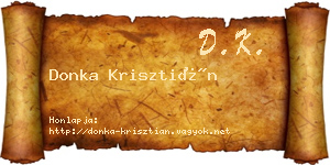 Donka Krisztián névjegykártya